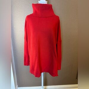 Women's Red Turtleneck Sweater